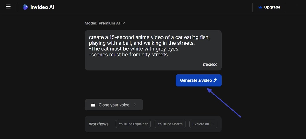 text to video ai generate video on adding script invideo