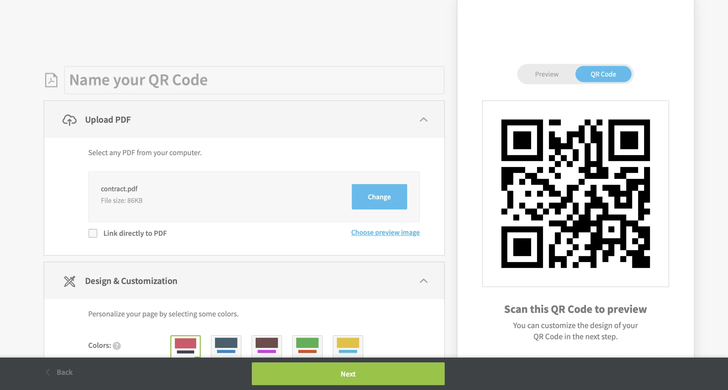 creare qr code da pdf