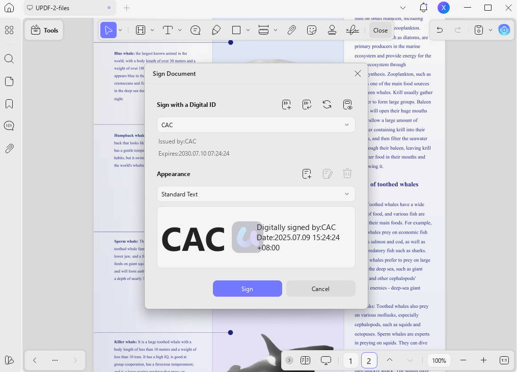 how to sign pdf with cac sign with pre-ready sign area 