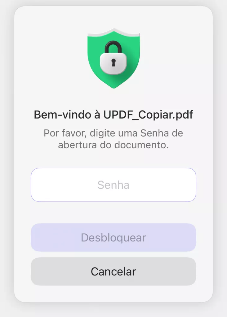 tirar senha de pdf no iPhone