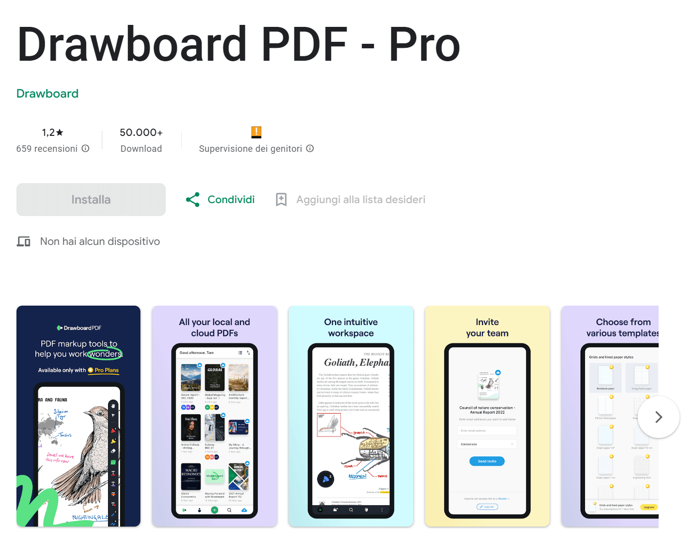 Drawboard PDF app di annotazione per Android