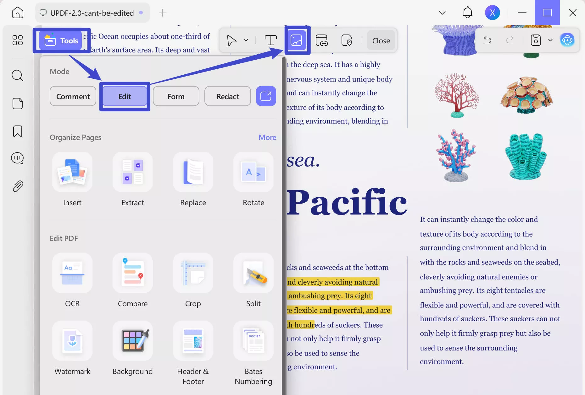 edit pdf image text updf