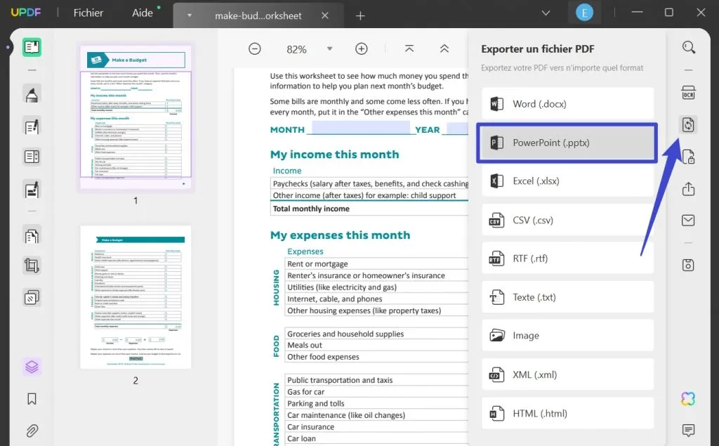 convertir excel en powerpoint