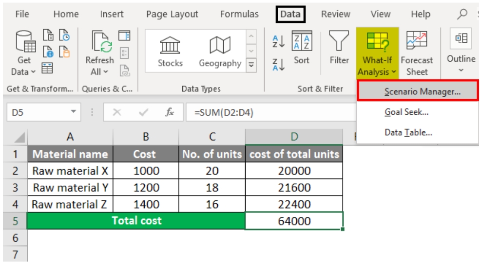 excel tips and tricks Scenario Manager