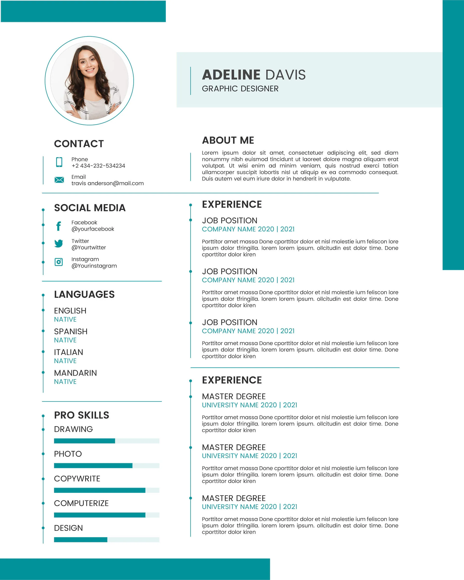 blank resume pdf Experience-Centric Sleek Resume