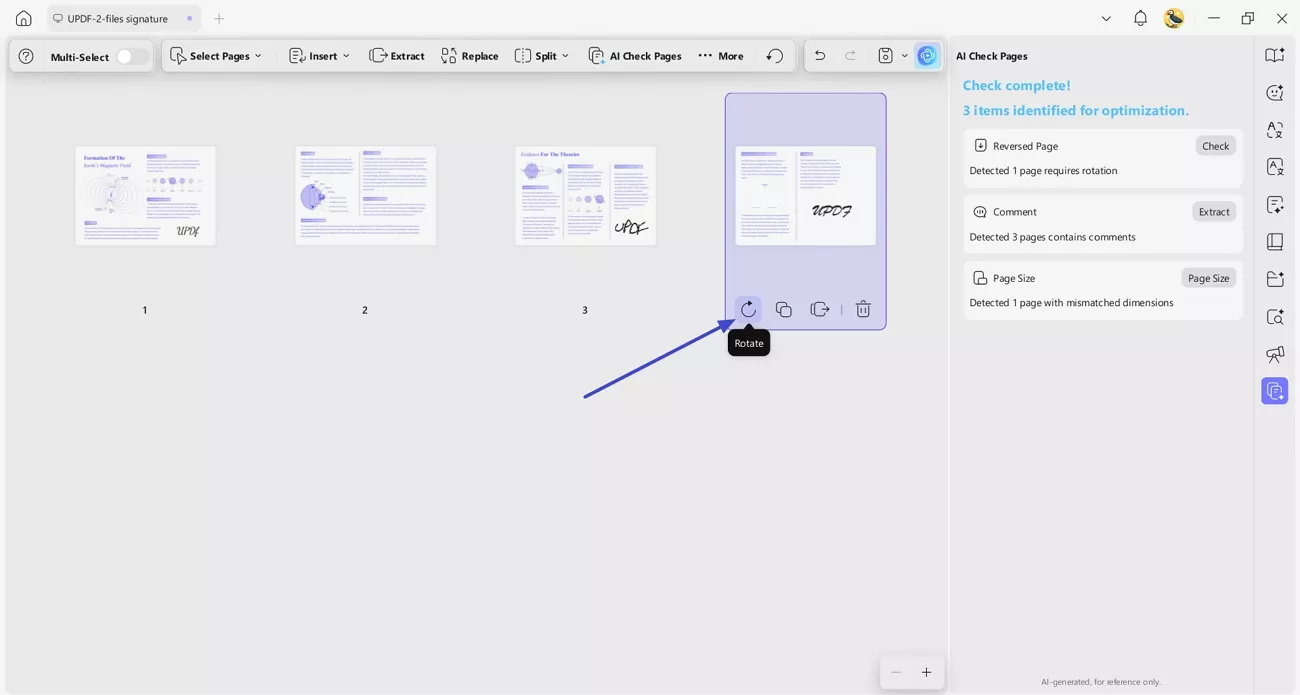 rotate pdf page right orientation