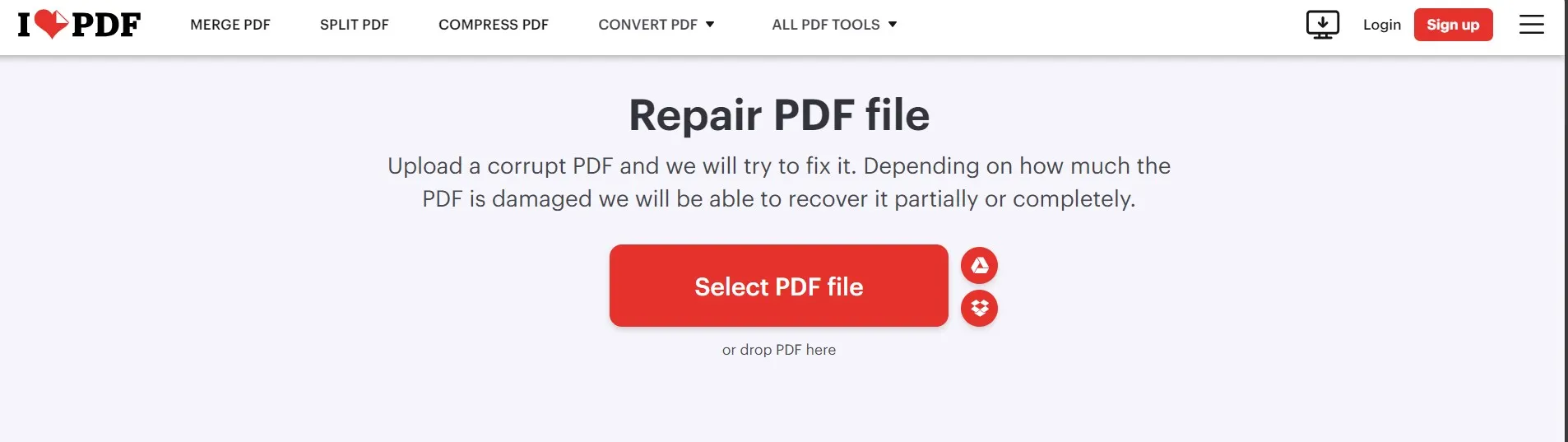 Il riquadro di anteprima del pdf non funziona, ripara il pdf corrotto