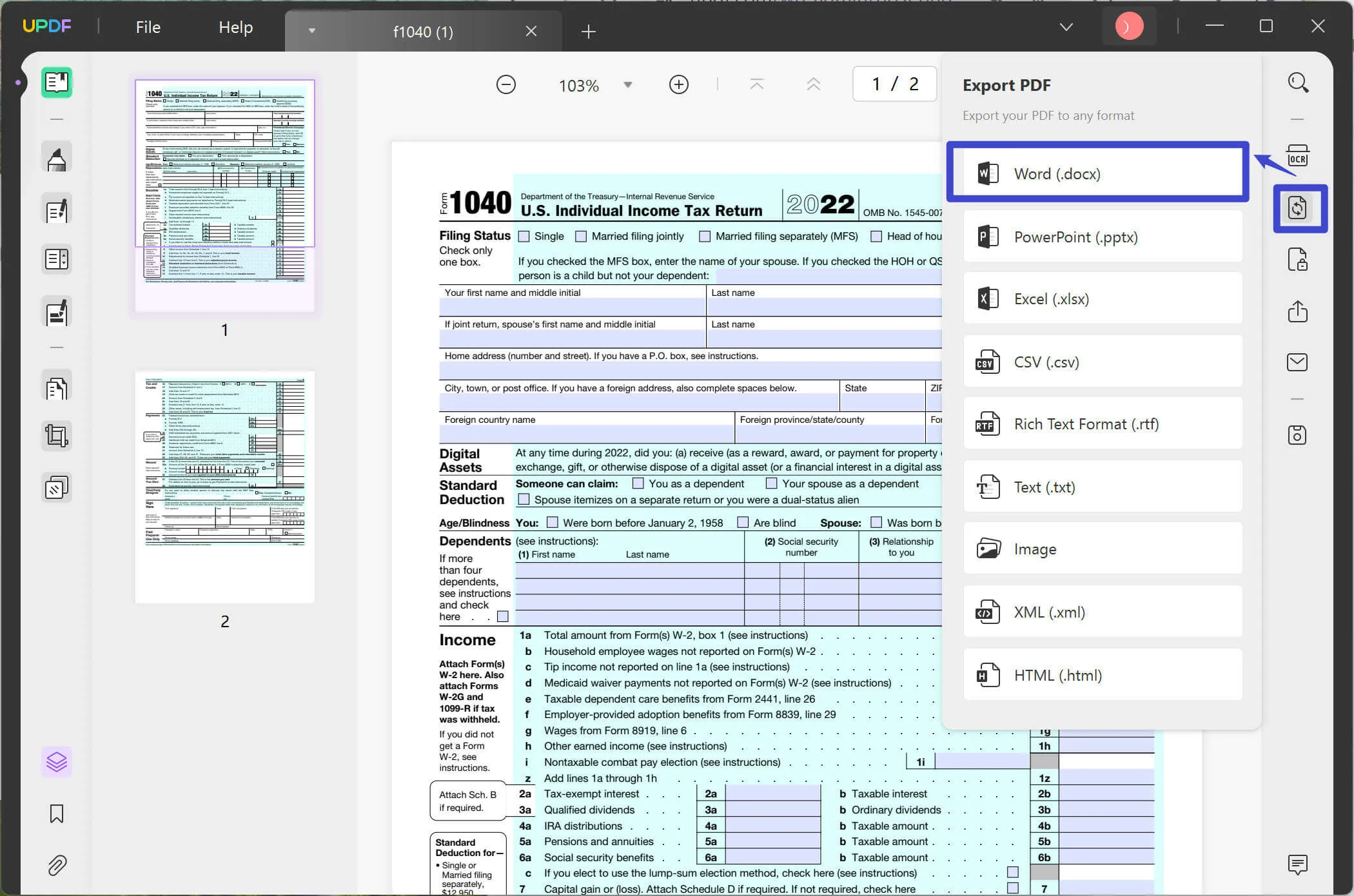 character count pdf export to word 