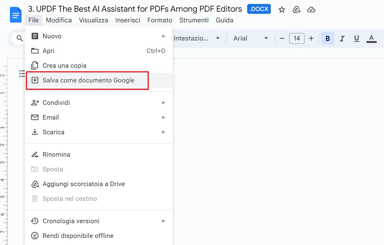 Traduci file PDF online tramite Google Drive