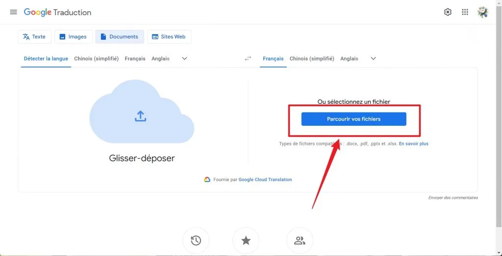 traduire pdf google traduction