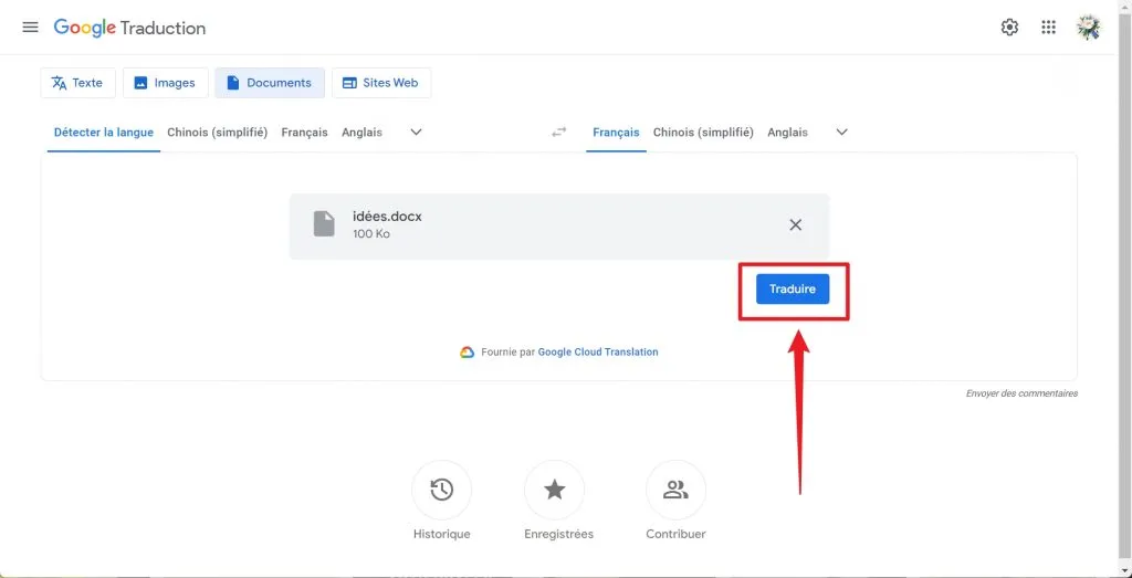 traduction pdf anglais français google