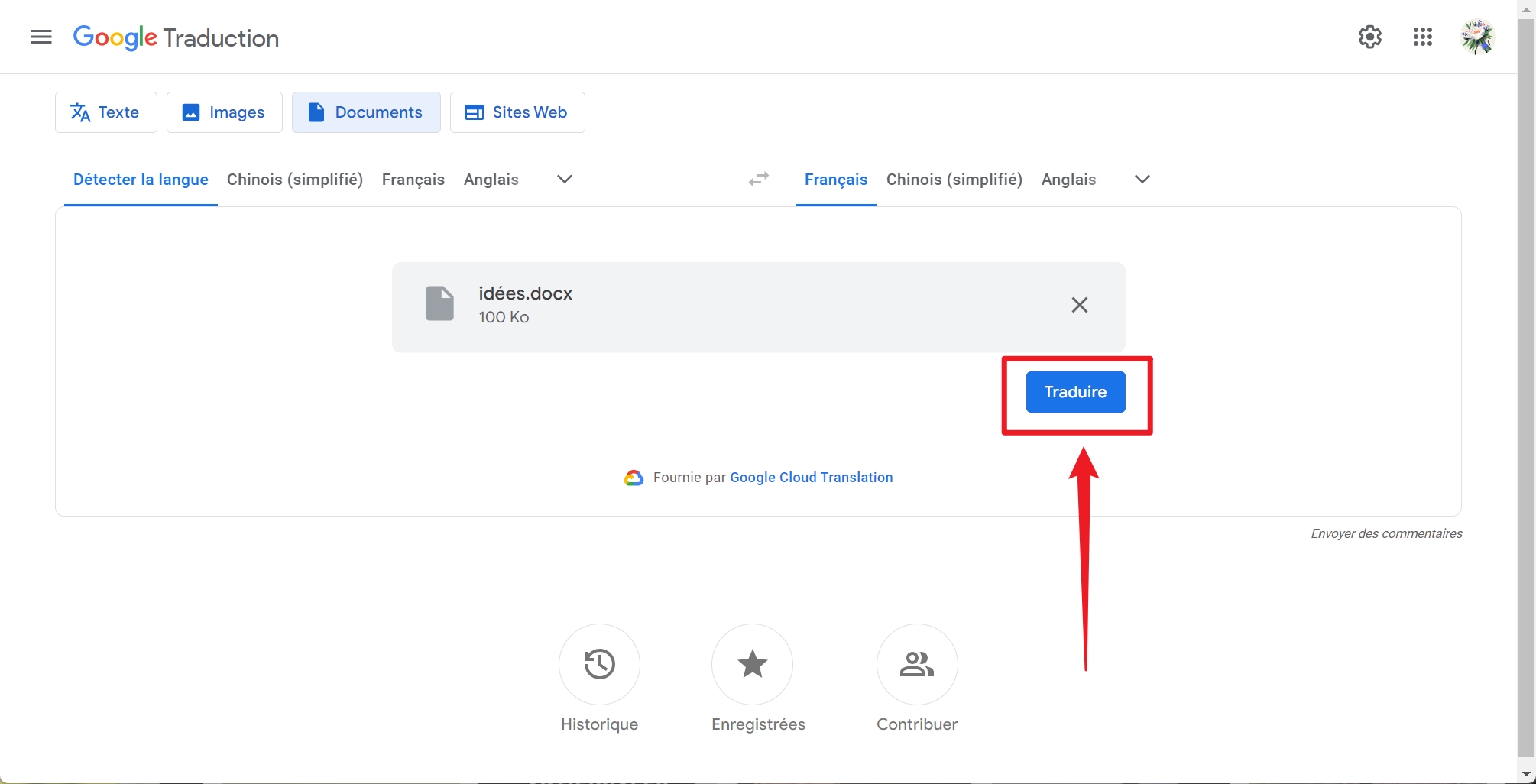 traduction pdf anglais français google