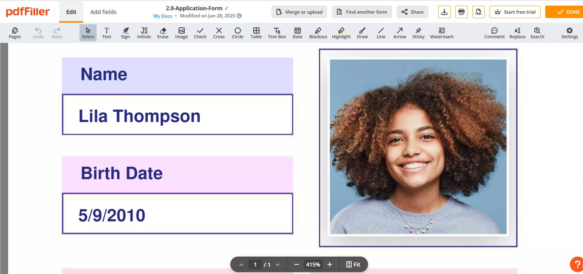Abra o PDF no PDFFiller Online