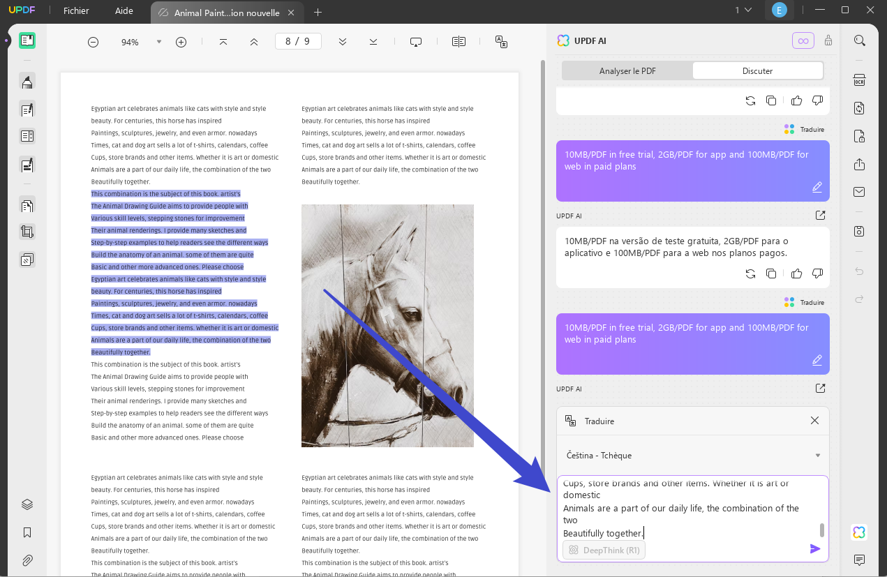 traduire pdf avec UPDF AI