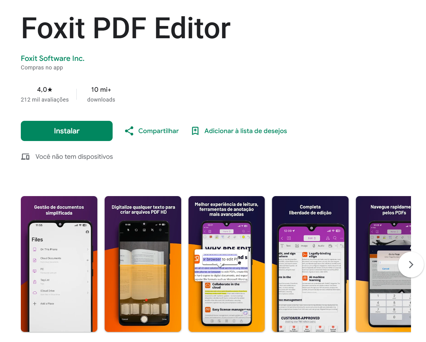 como editar pdf no celular - Foxit PDF Editor