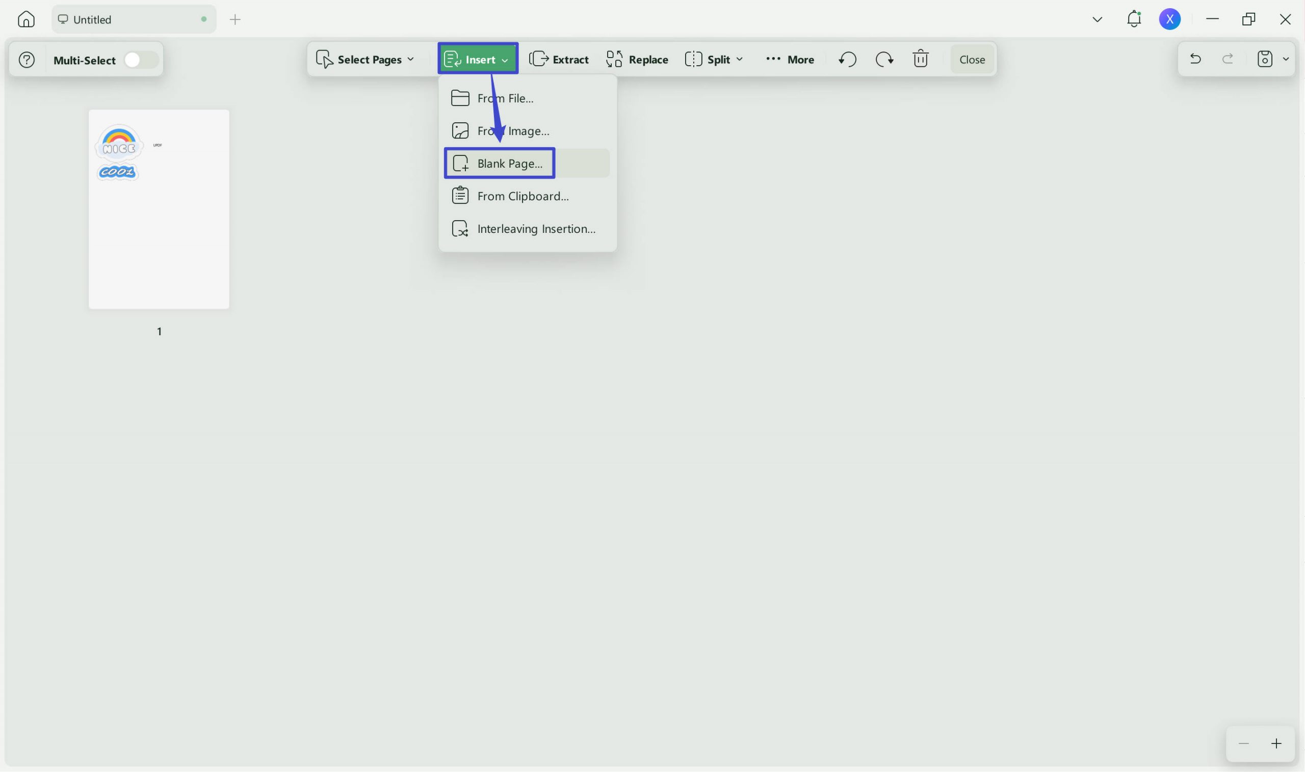 how to make a multi page pdf insert pages