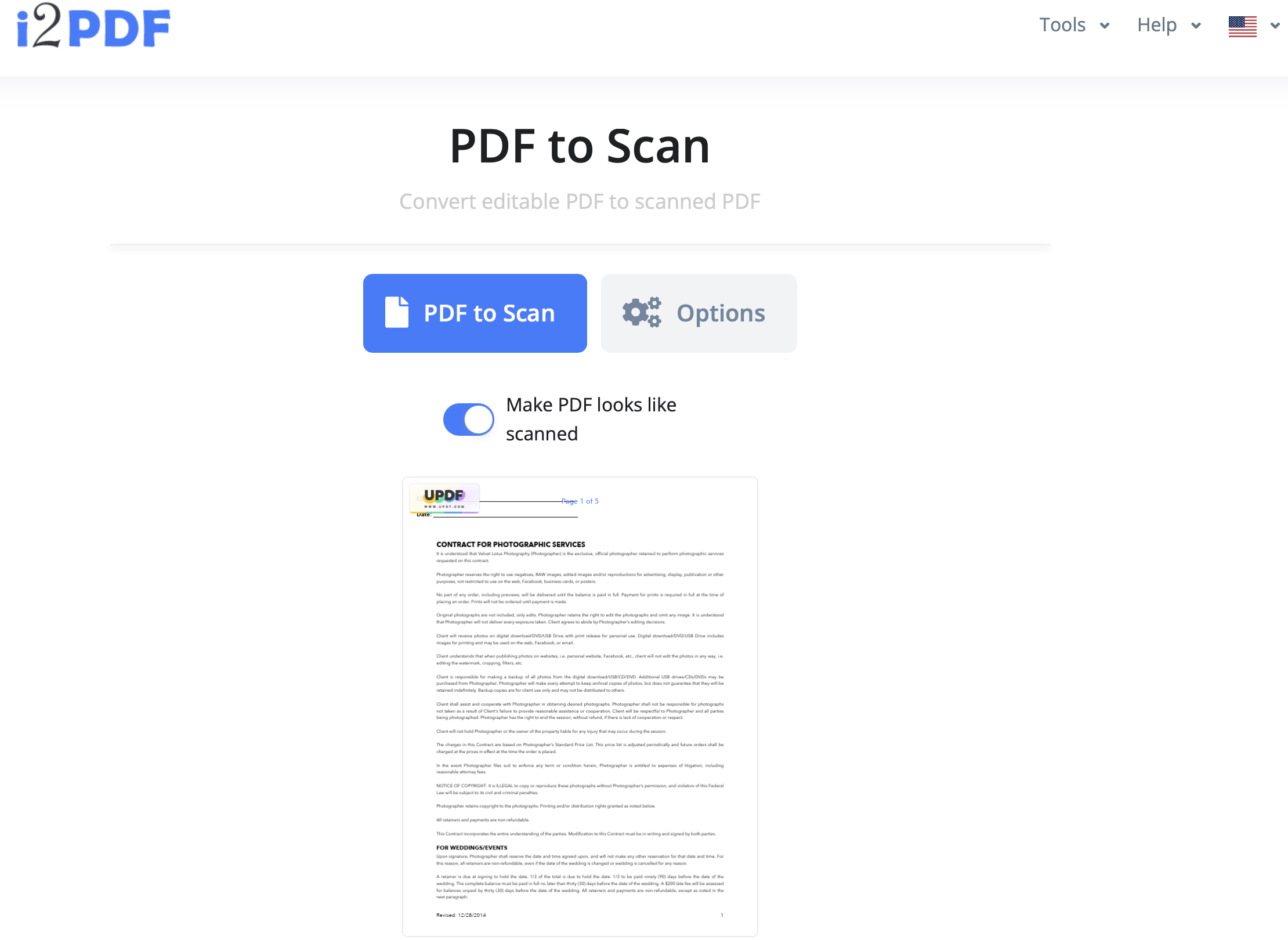 make pdf look scanned i2pdf