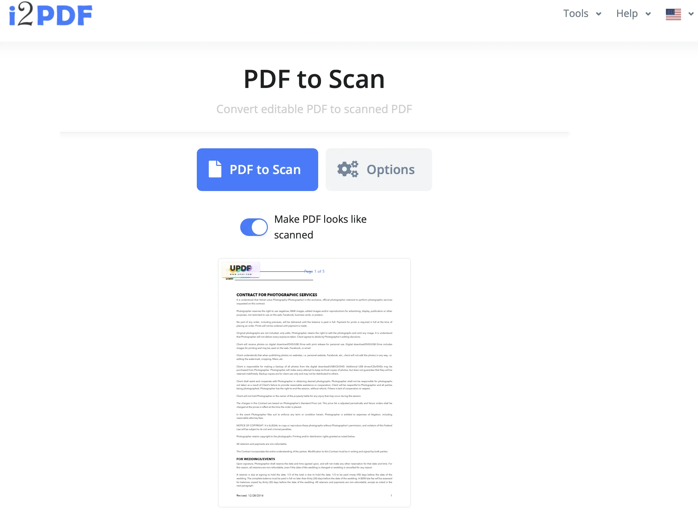 make pdf look scanned i2pdf