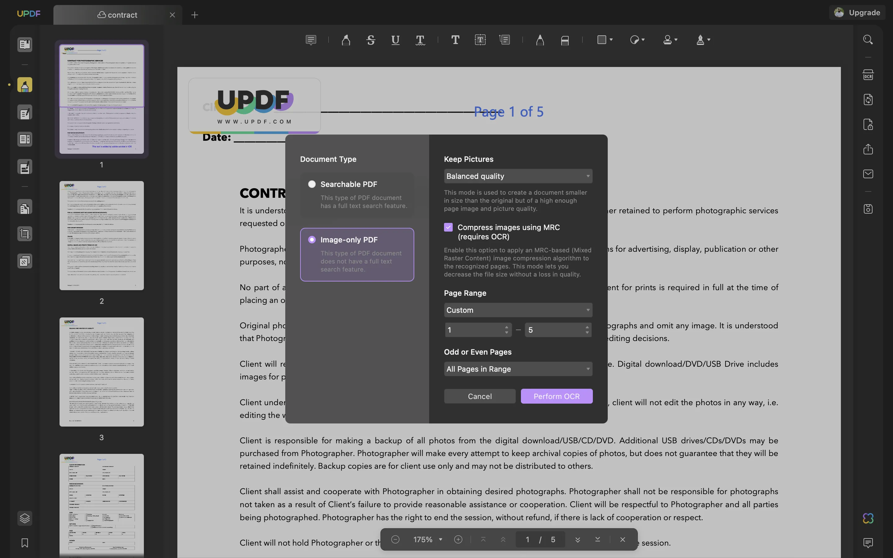 make pdf look scanned updf ocr