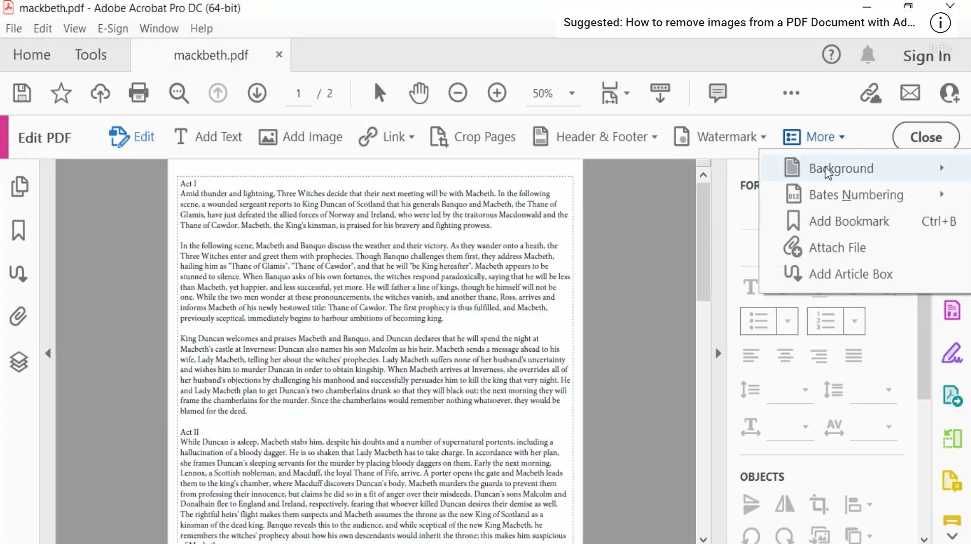 PDF transparent machen Adobe