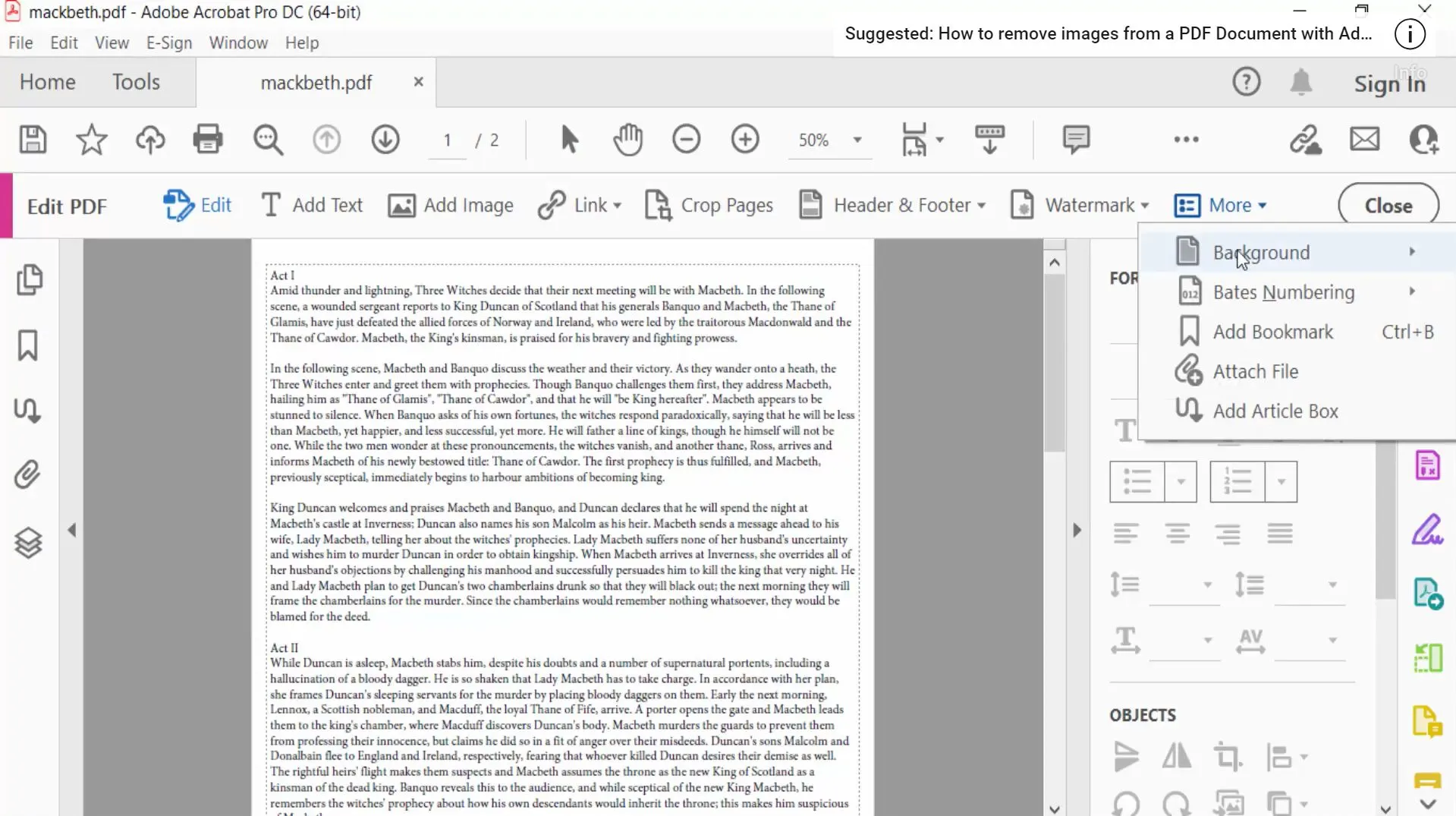 rendere trasparente un PDF in Adobe