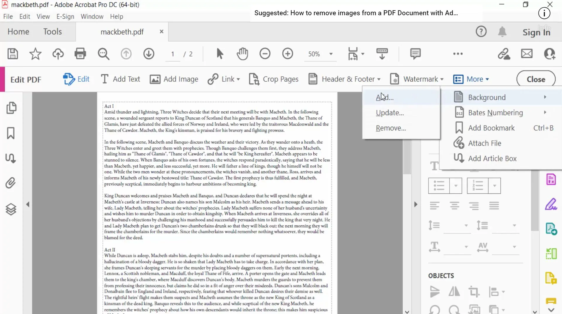 PDF transparent machen Adobe