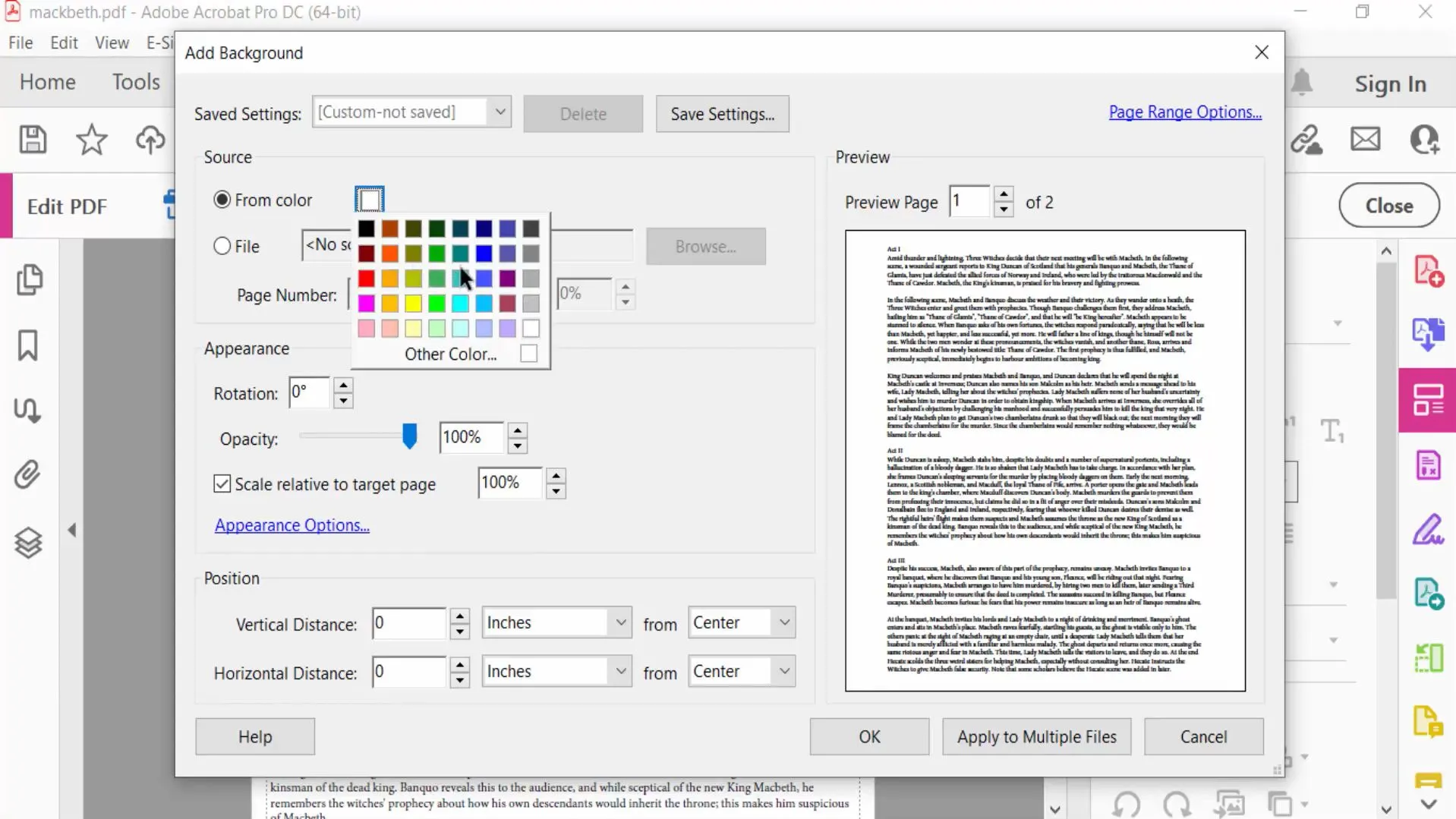 rendere trasparente un PDF in Adobe