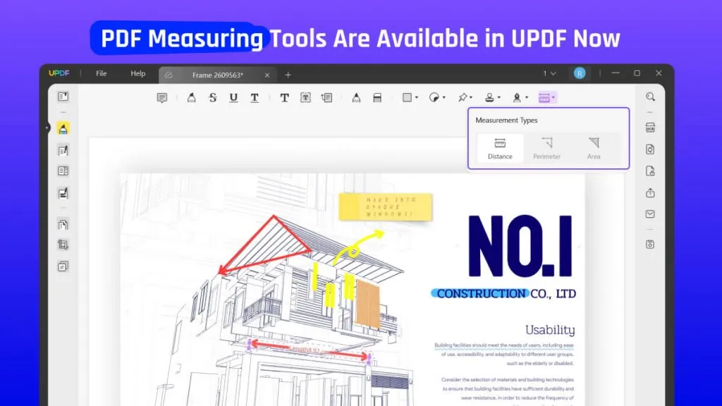 measuring tools are available in updf now