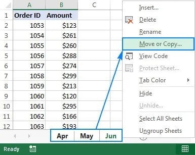 Excel-Dateien durch Kopieren von Blättern zusammenführen