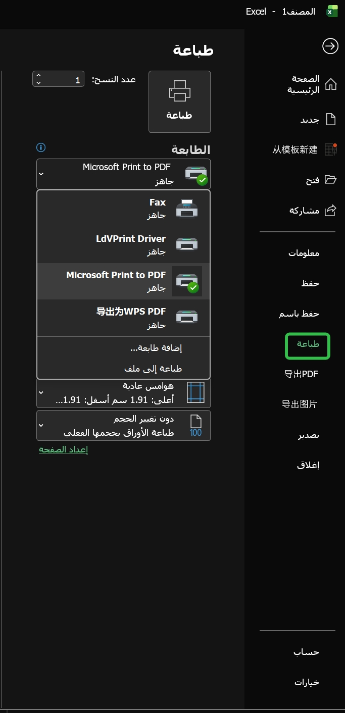 في مايكروسوفت إكسل