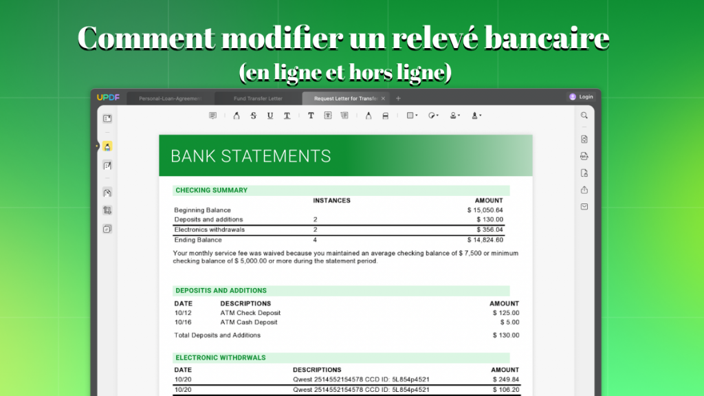 Les 2 meilleures façons : Modifier un relevé bancaire | UPDF