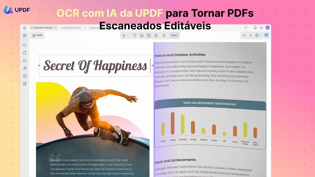 OCR com IA da UPDF para Tornar PDFs
Escaneados Editáveis