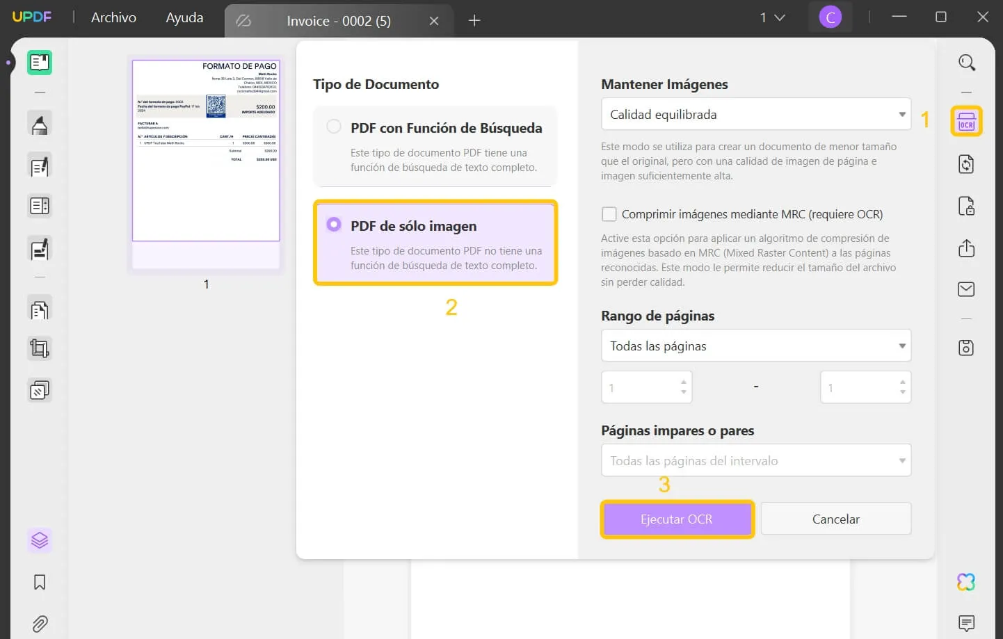 how to edit a receipt image-only-ocr