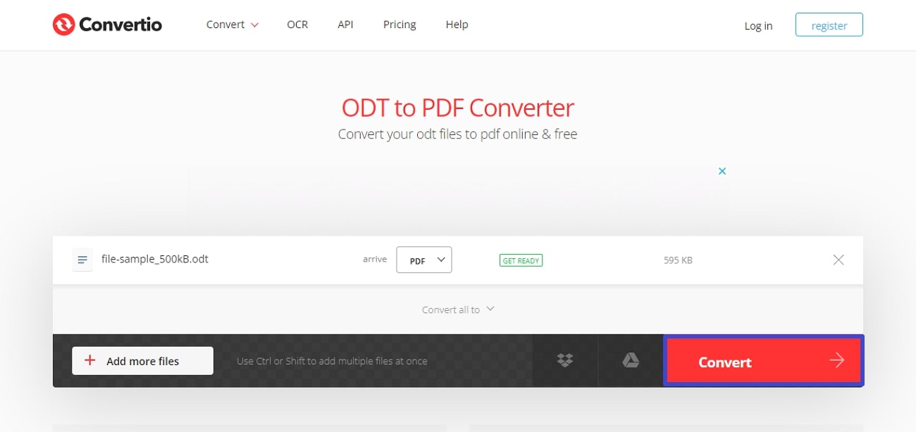 odf to pdf hit the convert button