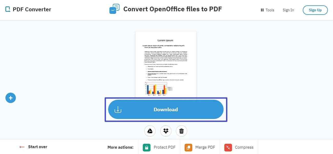 odf to pdf hit the download button