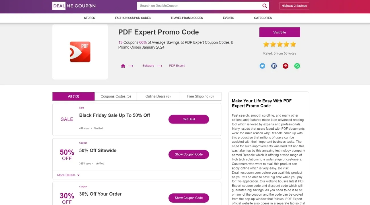 Top 5 Websites to Get PDF Expert Coupon Code