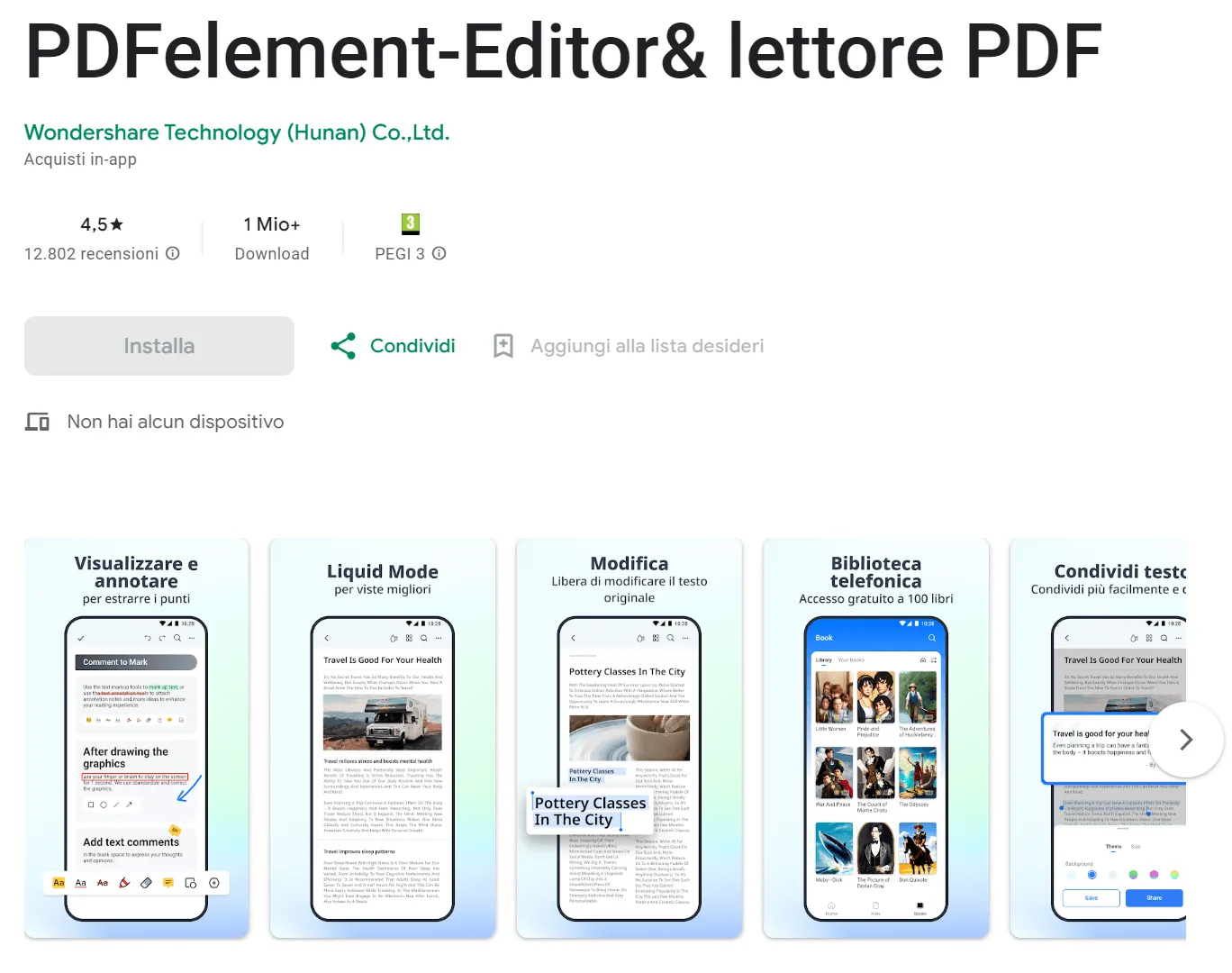 app di annotazione per Android PDFelement