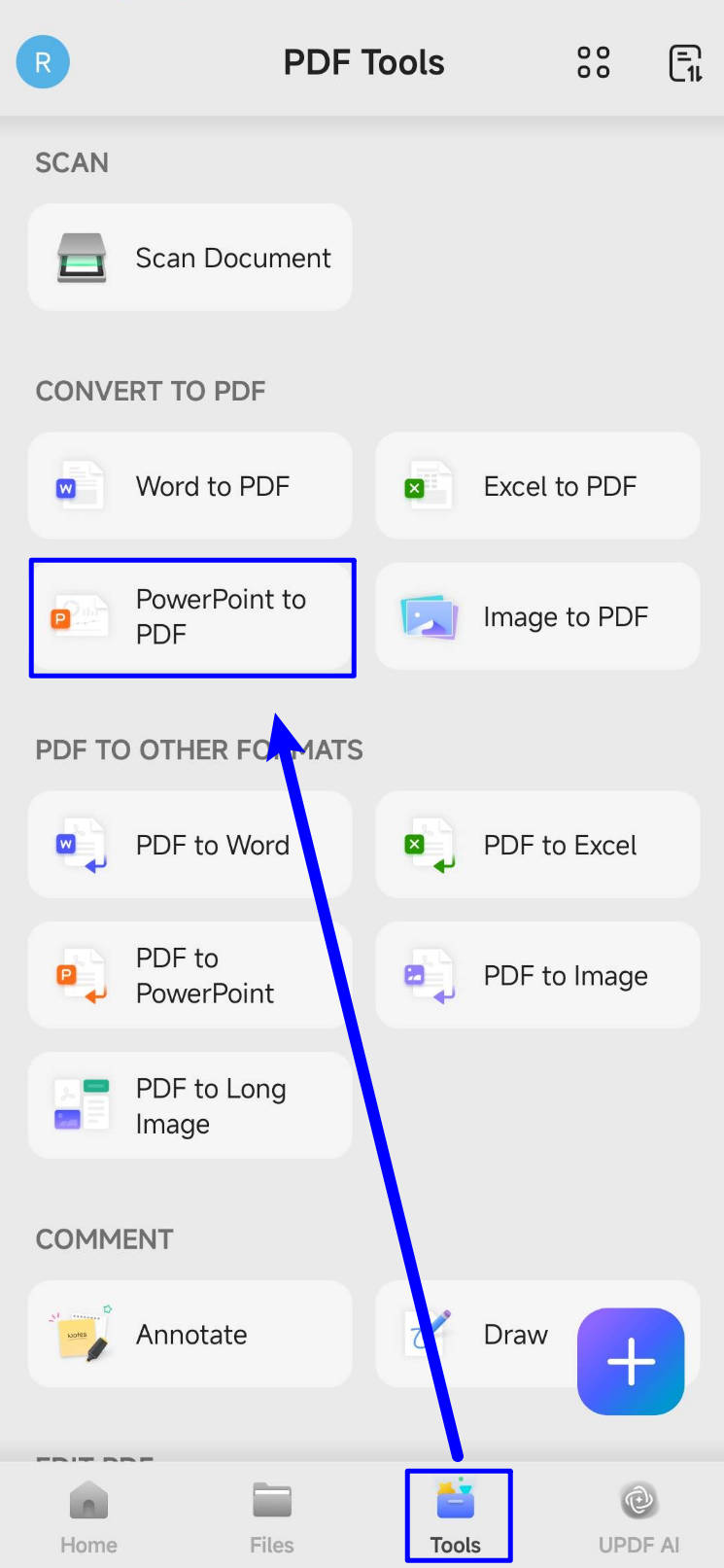 PPT to PDF with UPDF on Android