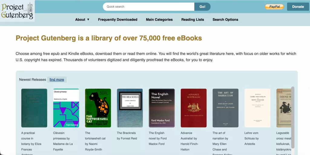 project gutenberg apr 2026 interface