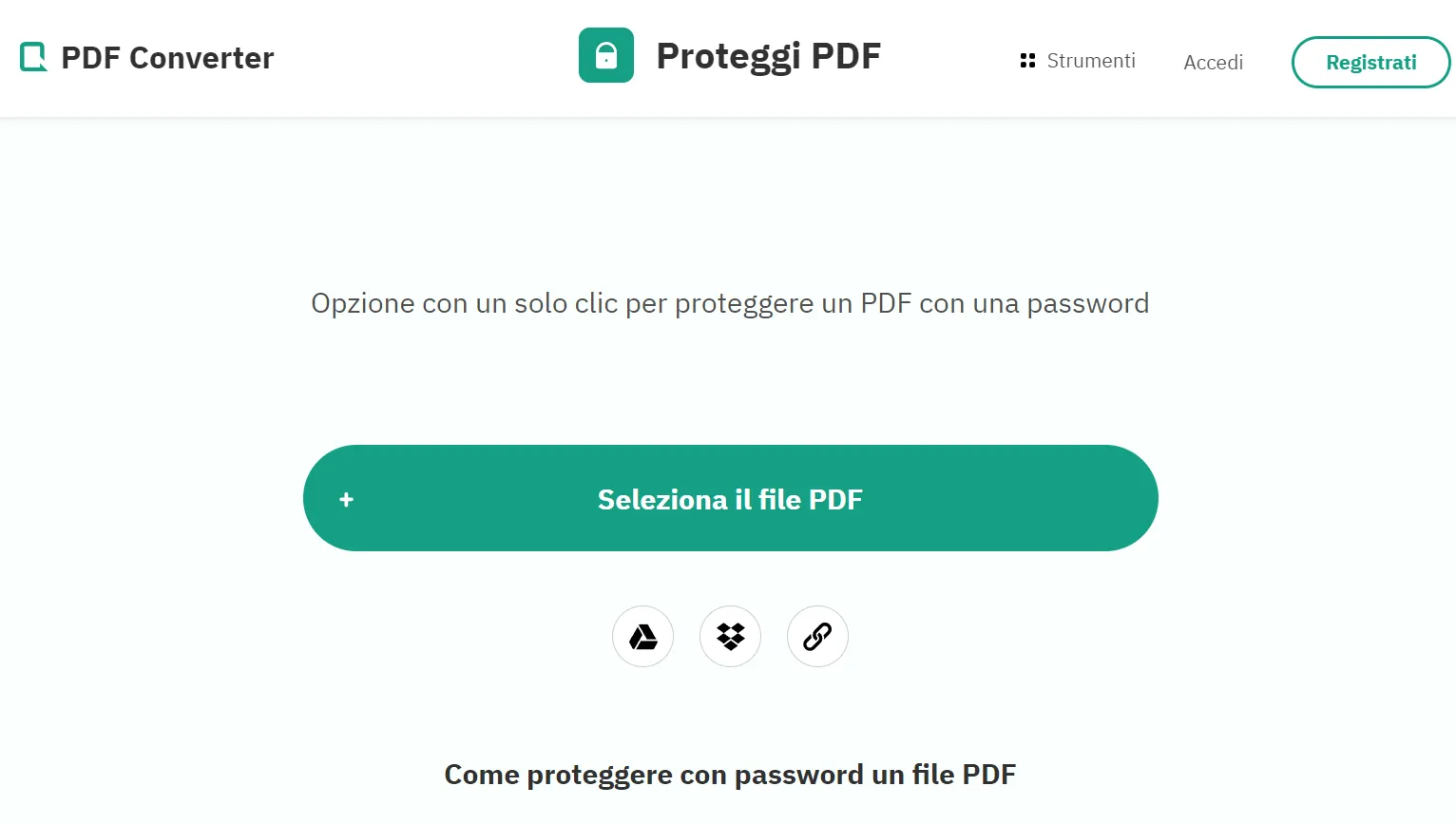 Impostare una password per un PDF con PDF Converter