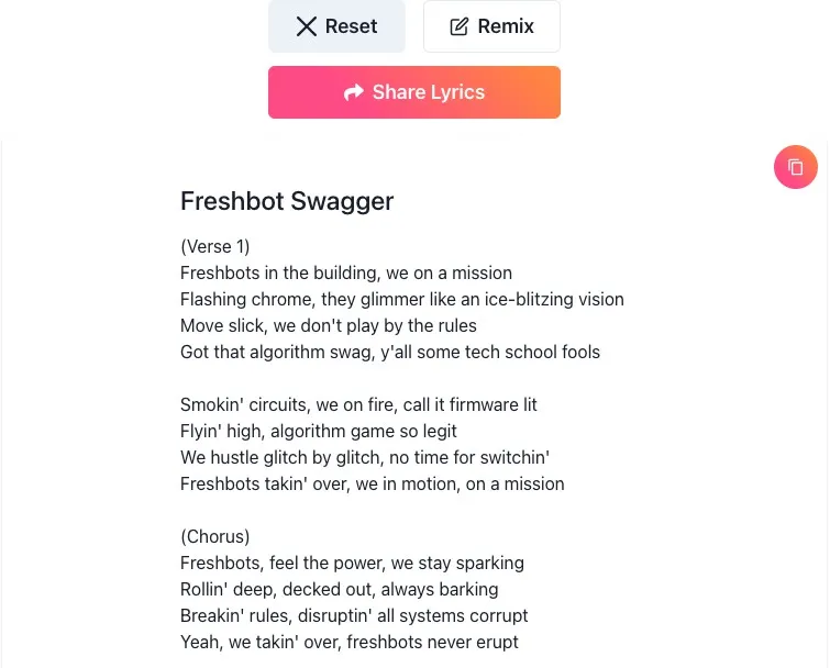 ai rap lyrics generator freshbots