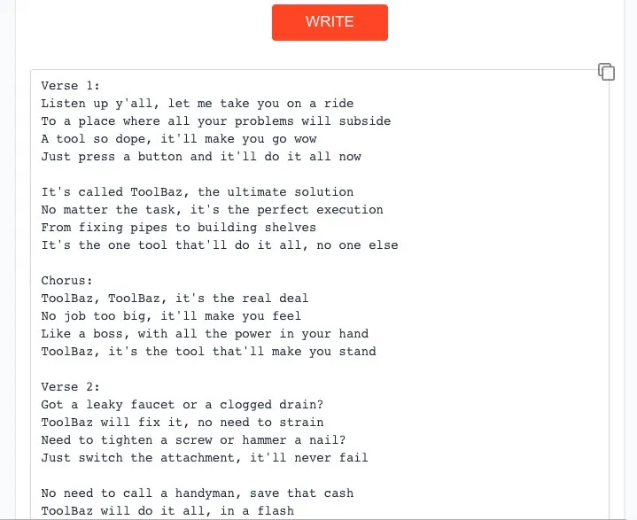 ai rap lyrics generator toolbaz