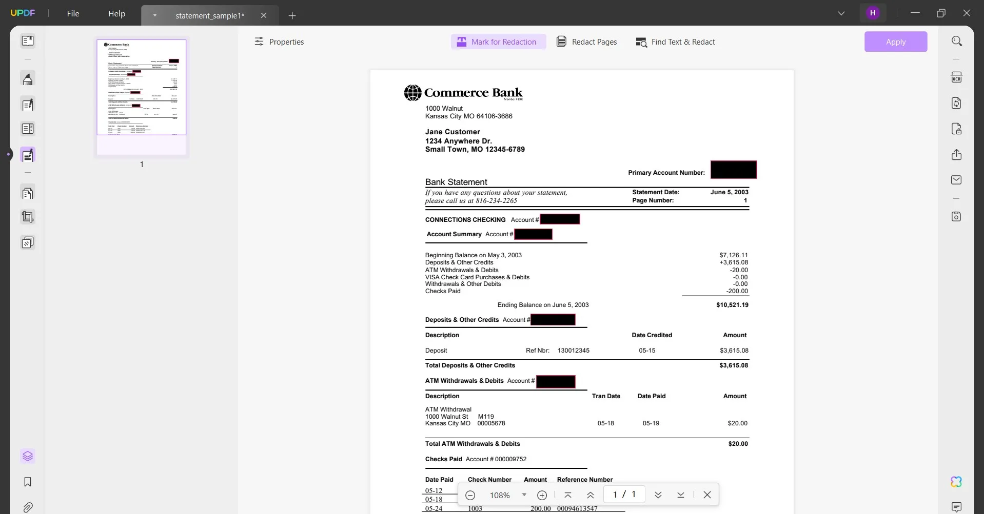 hide sensitive information in pdf