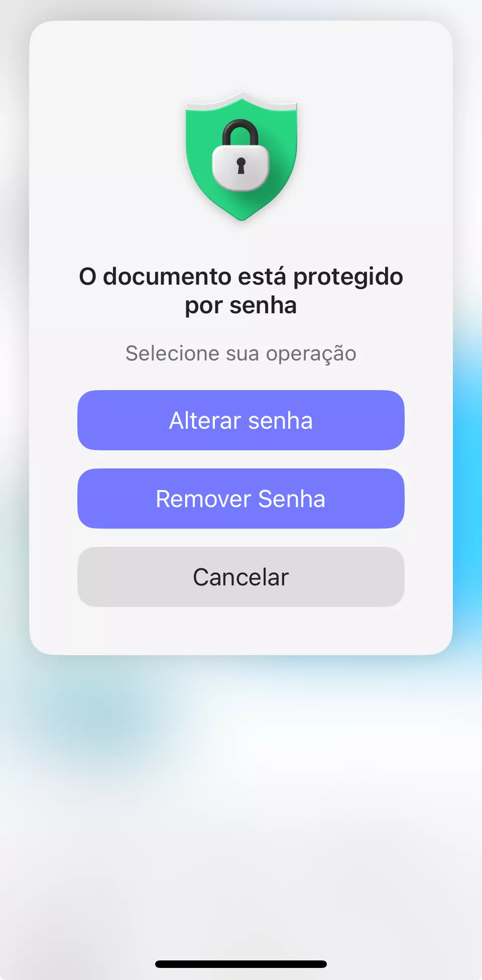 tirar senha de pdf no iPhone