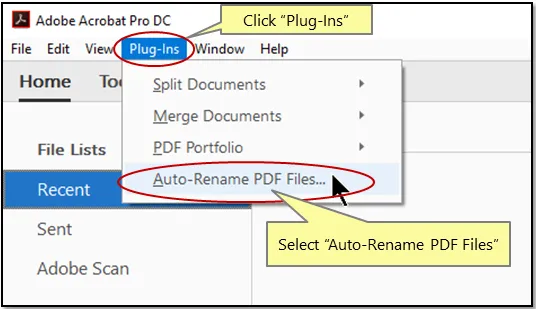 rinominare pdf Adobe in blocco