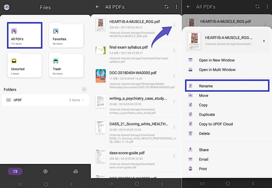PDF umbenennen PDFs auf Android umbenennen.