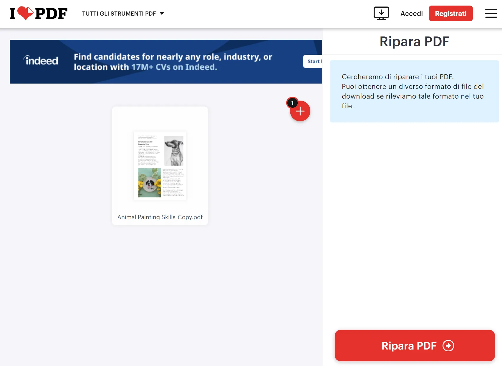 Ripara i file PDF danneggiati online