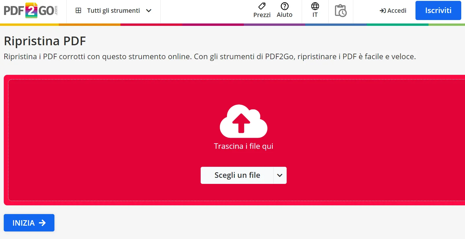 riparare PDF online