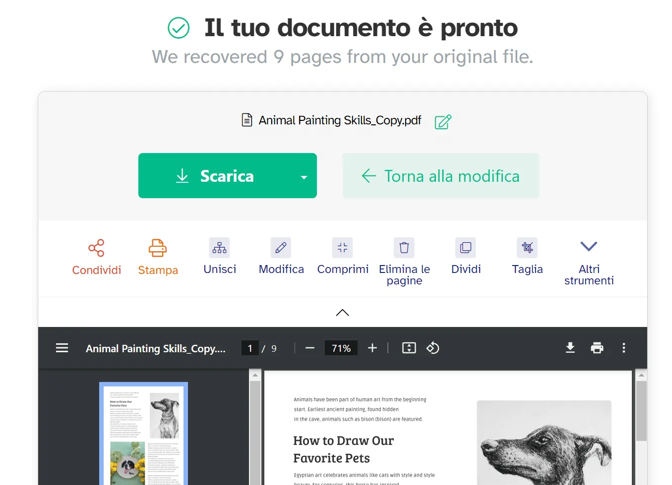 riparare PDF online