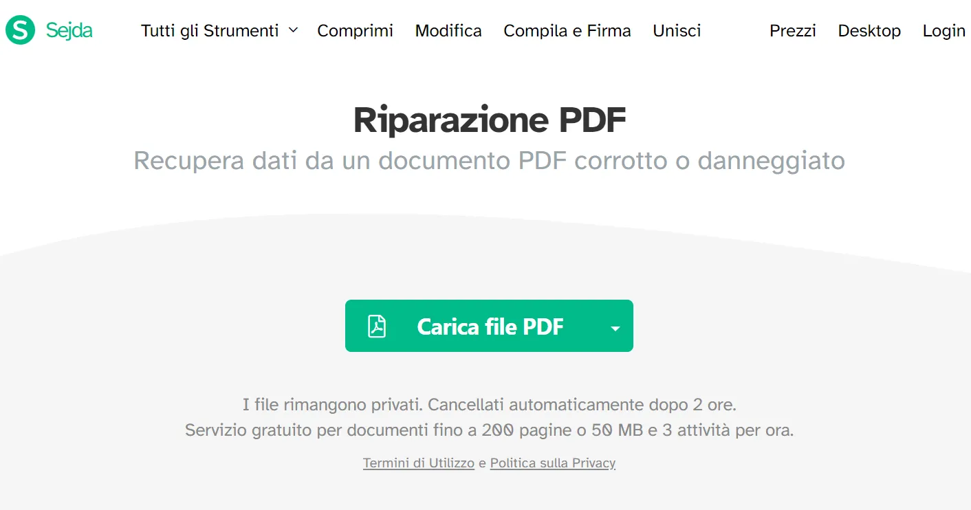 riparare PDF online
